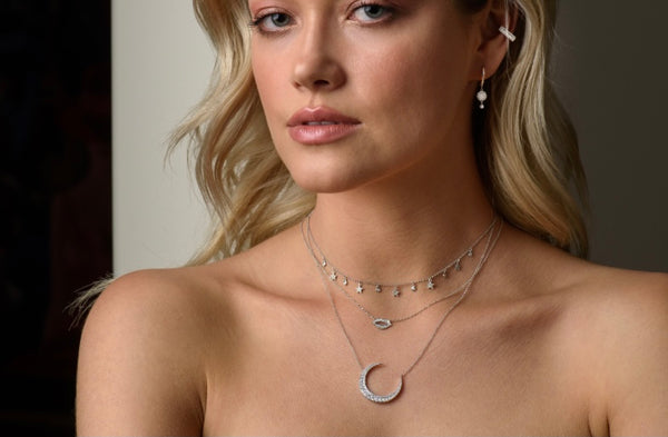 Rose Gold Diamond Lip Necklace
