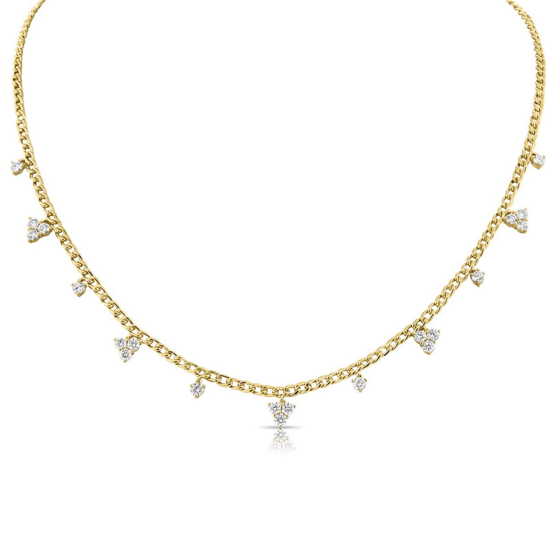 Yellow Gold Diamond Choker Necklace