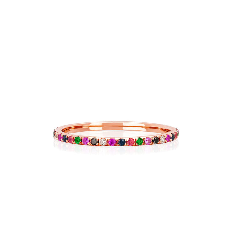 Rose Gold Rainbow Eternity Stacking Ring