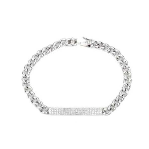 White Gold Diamond Bar Link Bracelet