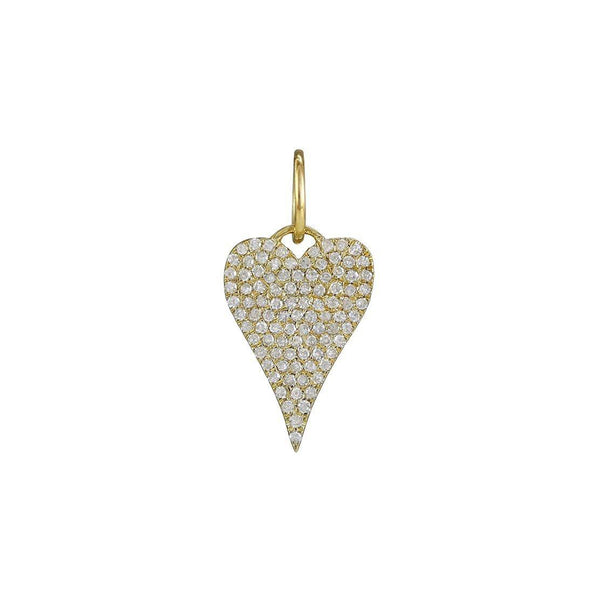 Yellow Gold Diamond Heart Necklace Charm