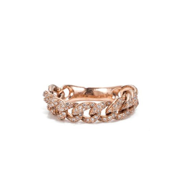Rose Gold Diamond Link Band Ring