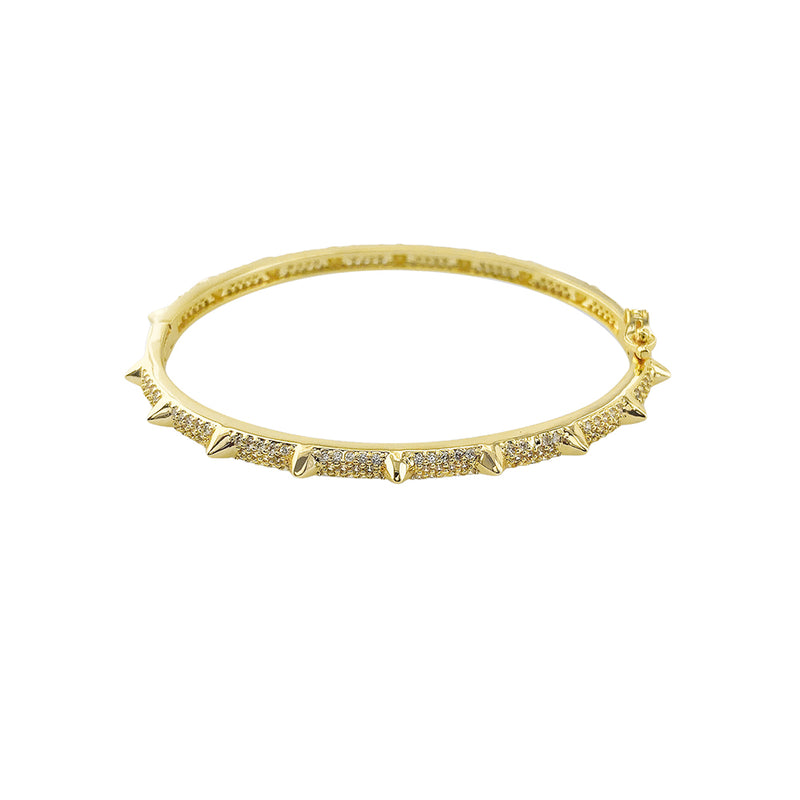 Yellow Gold Faux Spiked Bangle