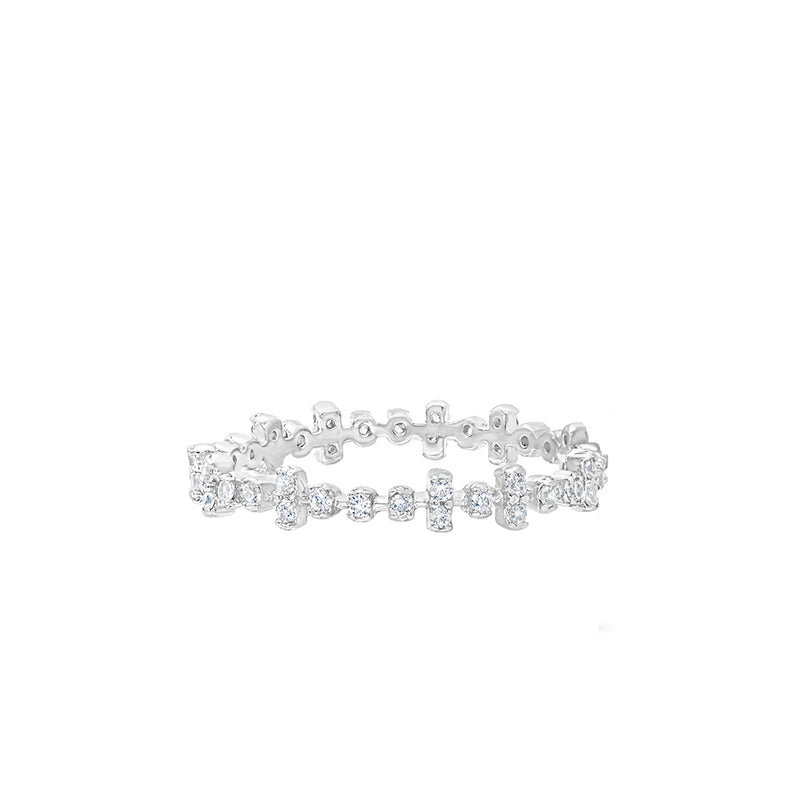 Rose Stackable Faux Diamond Circle Eternity Ring