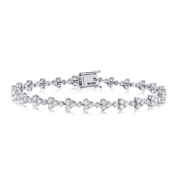 White Gold Diamond Luxe Flower Bracelet