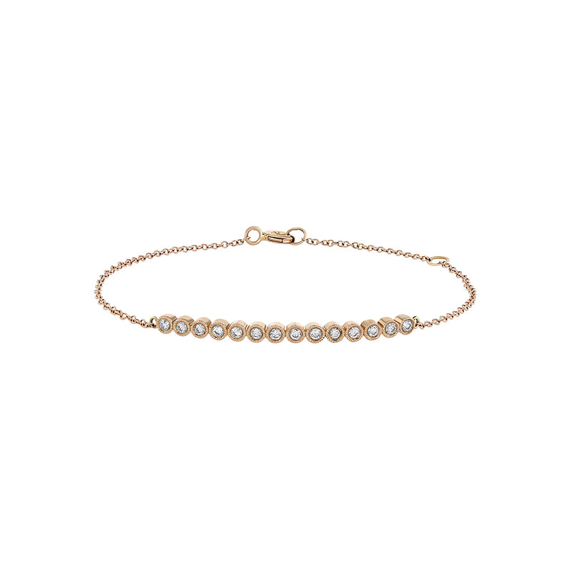 Rose Gold Diamond Bezel Chain Bracelet