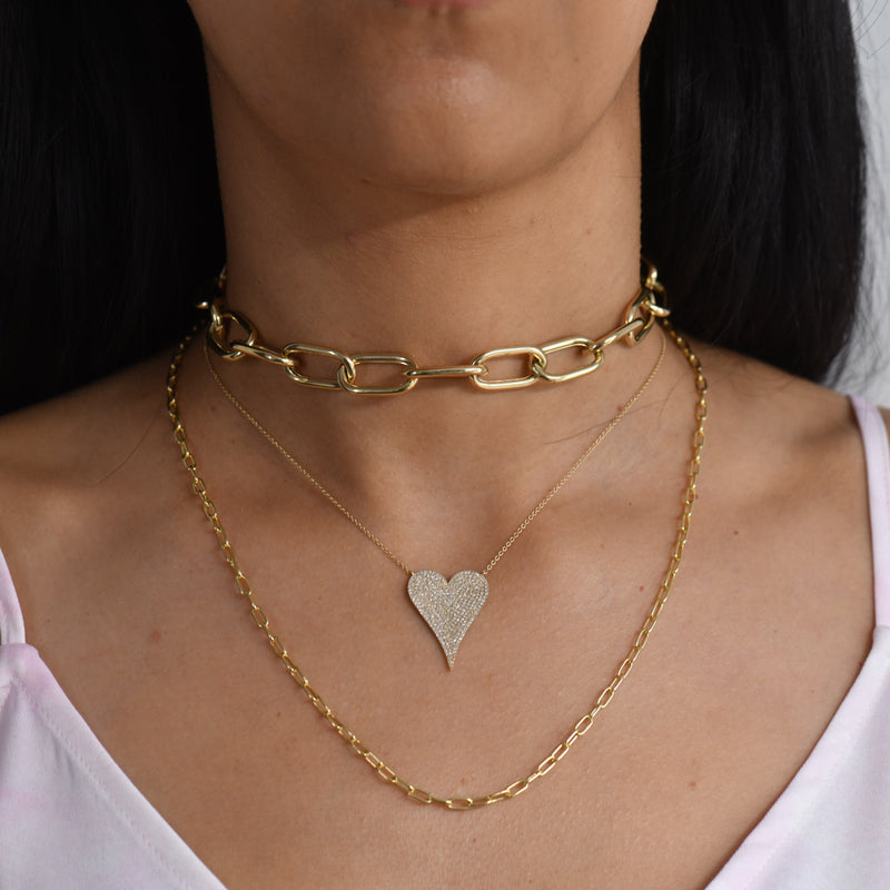 Yellow Gold Large Oval Link Necklace