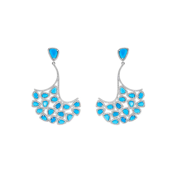 Silver Turquoise Statement Earrings