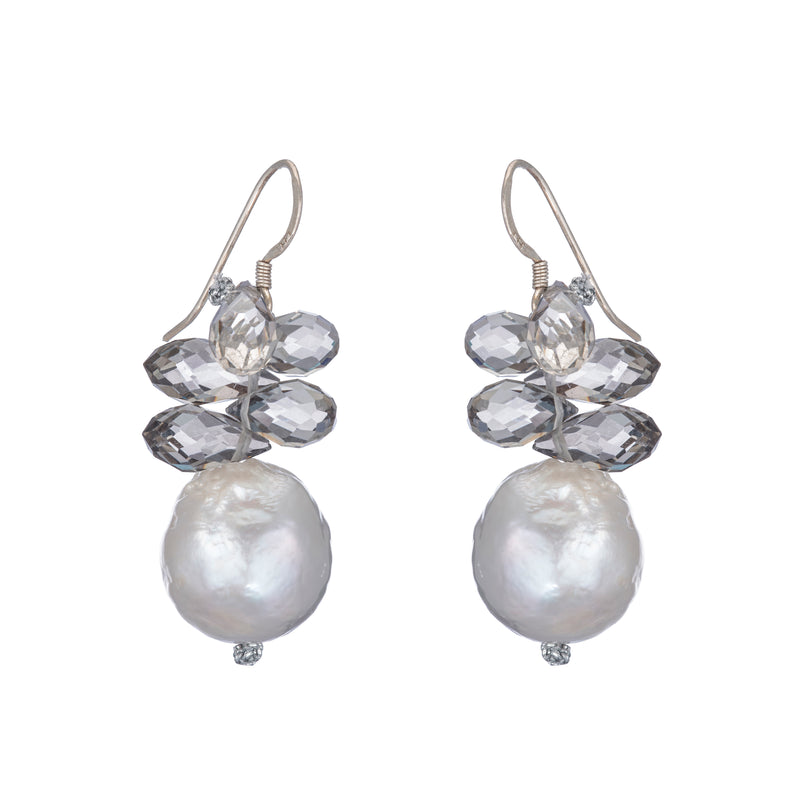 Pearl Grey Briolette Drop Earrings