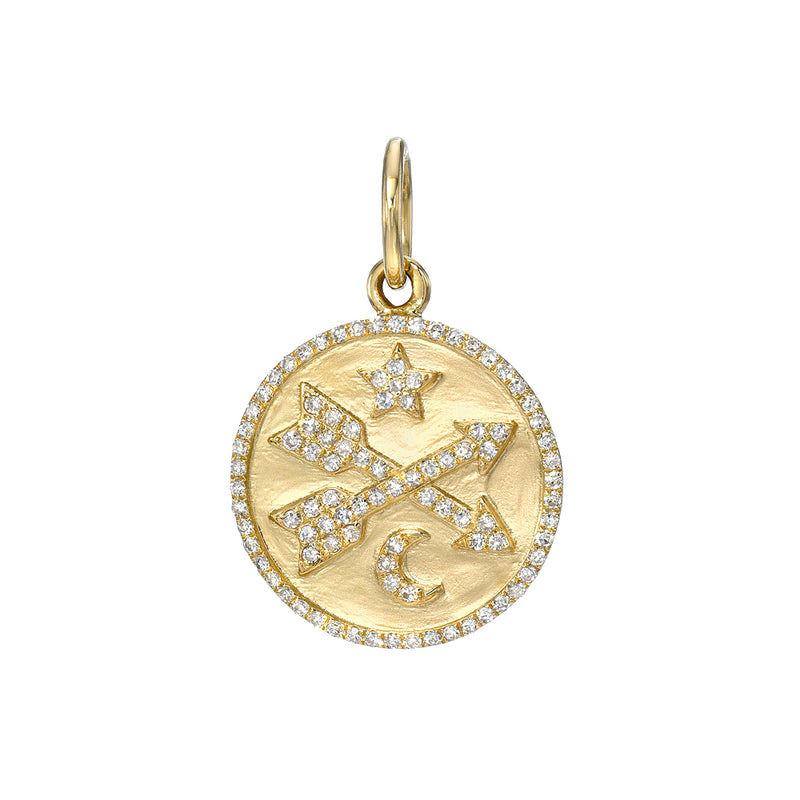 Diamond Mini Moon And Star Necklace Charm
