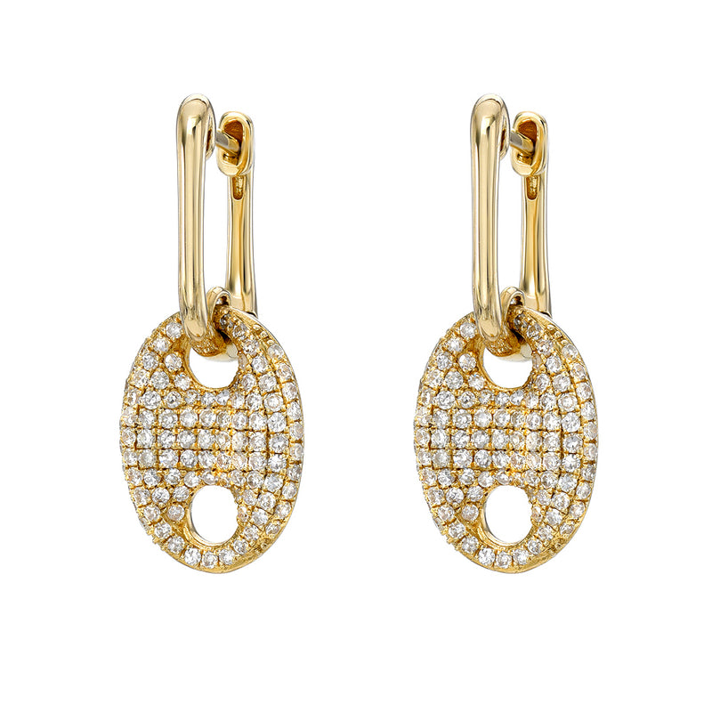 Yellow Gold Diamond Mini Drop Earrings