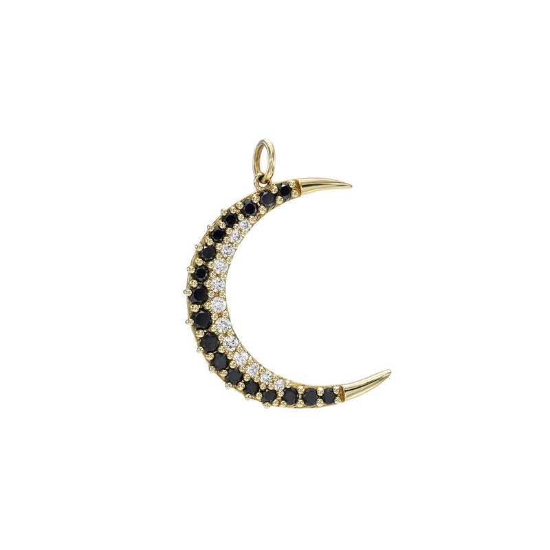 Black Diamond Moon Necklace Charm