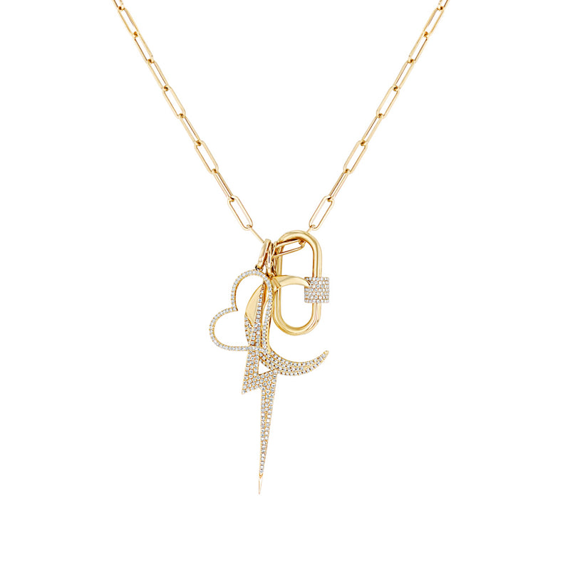 Gold Paper Clip Link Chain Necklace