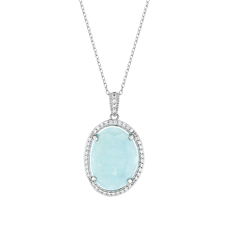 Silver And Blue Topaz Necklace