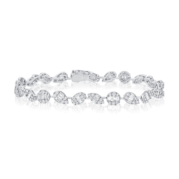 White Gold Diamond Multi Shape Luxe Bracelet