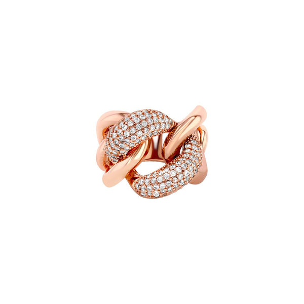 Rose Gold Faux Diamond Link Ring