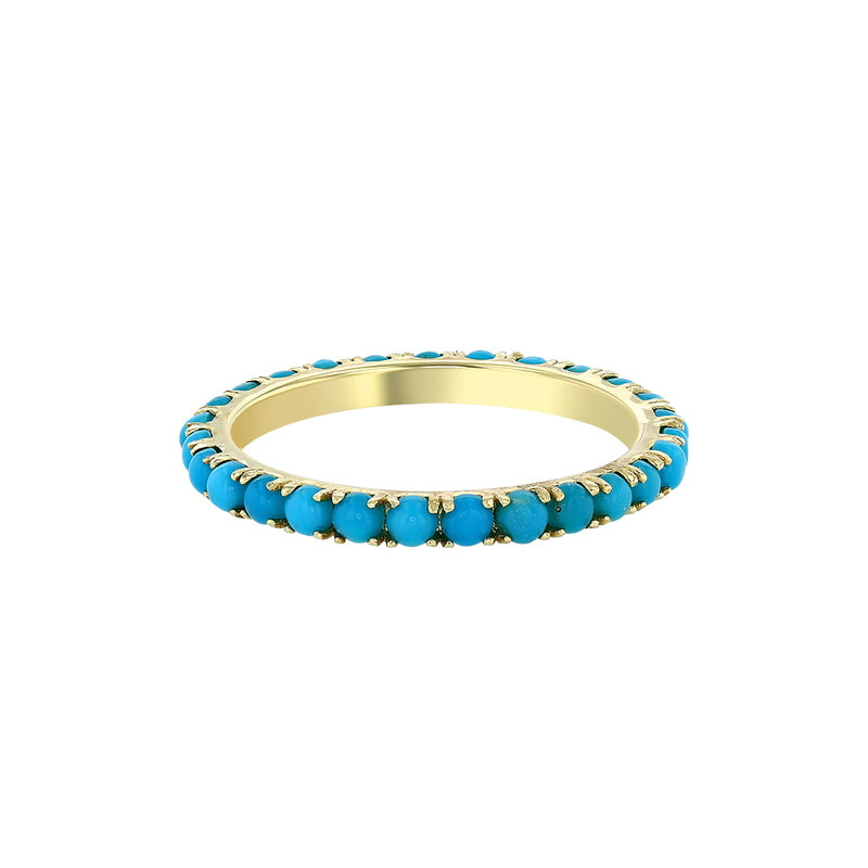 Yellow Gold Turquoise Stacking Eternity Stacking Ring