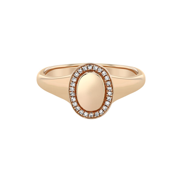 Rose Gold Diamond Signet Ring