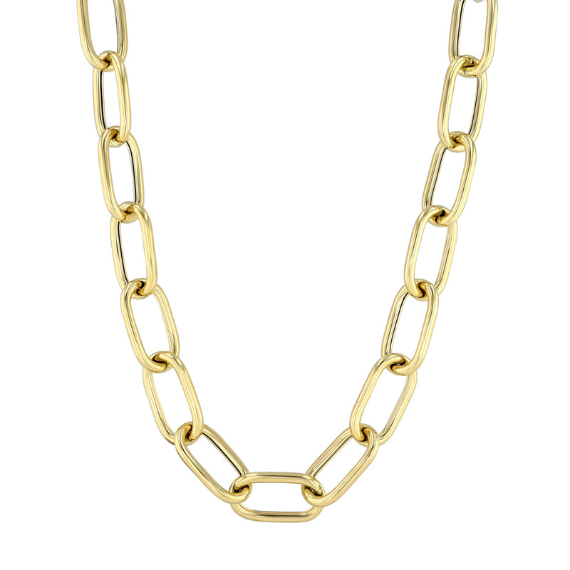 Yellow Gold Large Oval Link Necklace
