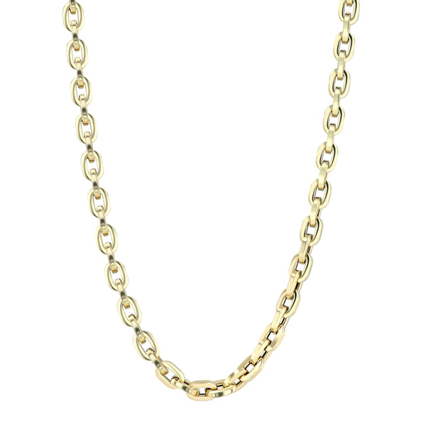 Yellow Gold Small Oval Chain Link Necklace