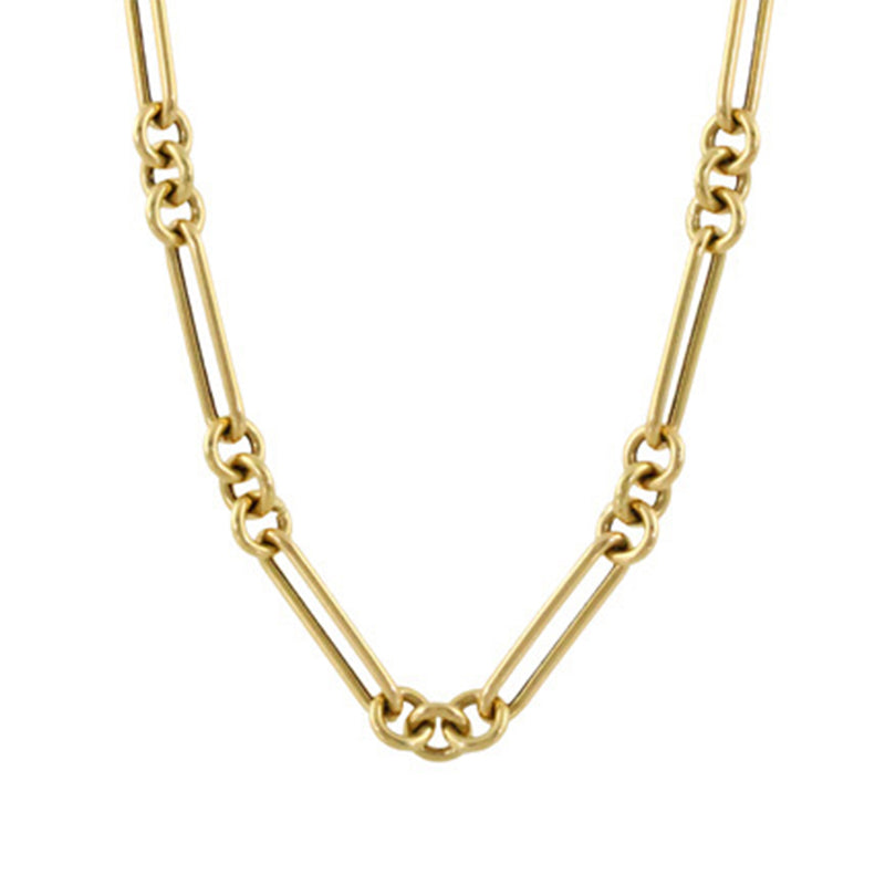 Yellow Gold Open Link Chain Necklace