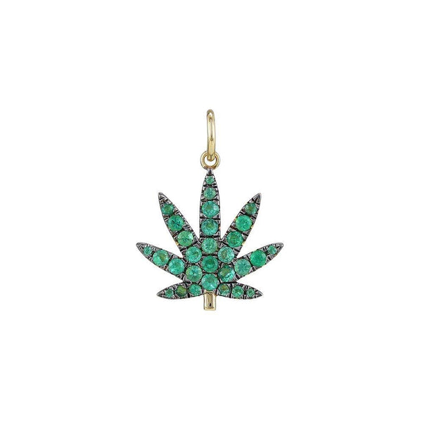 Emerald Cannabis Necklace Charm