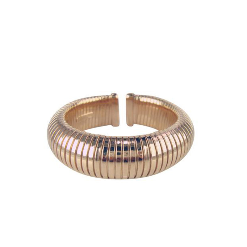 Silver Domed Push On Cuff Bangle
