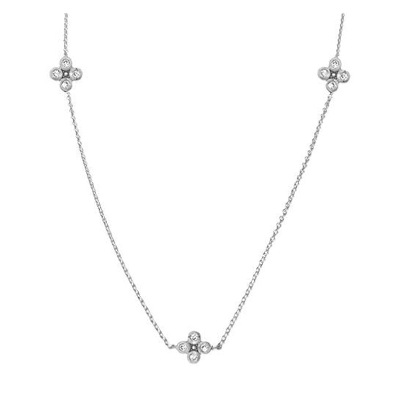 Silver Flower Chain Necklace