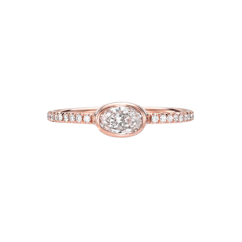 Rose Gold Oval Diamond Stacking Ring